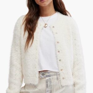 Free People Celeste Open Stitch Cardigan – Ivory/Medium